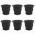 Ghivece pentru plante 6 pcs Negru Ø 26 x 21.5 cm Plastic GartenMobel Dekor
