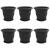 Ghivece pentru plante 6 pcs Negru Ø 26 x 21.5 cm Plastic GartenMobel Dekor