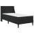 Cadru de pat cu saltea cu headboard Negru 90 x 190 cm Catifea GartenMobel Dekor