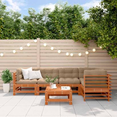 Set de lounge pentru grădină 6 pcs Maro Ceară Lemn masiv de pin GartenMobel Dekor