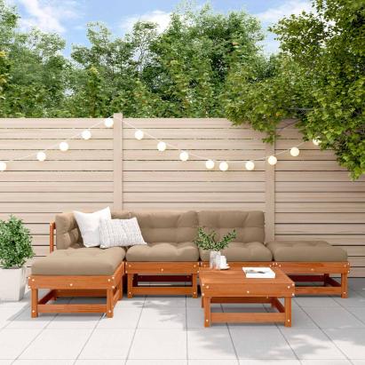 Set de lounge pentru grădină 6 pcs Maro Ceară Lemn masiv de pin GartenMobel Dekor