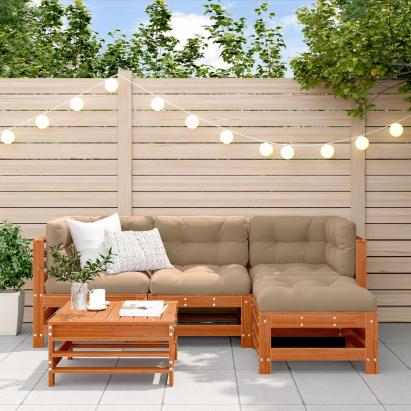 Set de lounge pentru grădină 5 pcs Maro Ceară Lemn masiv de pin GartenMobel Dekor