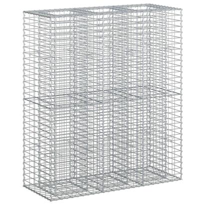 Pat ridicat din gabion 2 pcs Argintiu 130 x 50 x 150 cm GartenMobel Dekor