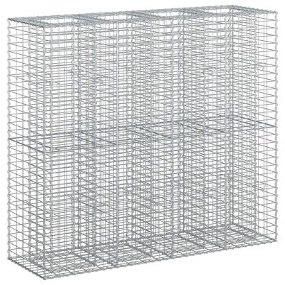Pat ridicat din gabion 2 pcs Argintiu 170 x 50 x 150 cm GartenMobel Dekor