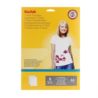 Hârtie transfer termic Kodak A4 pentru textile albe, 5 coli inkjet