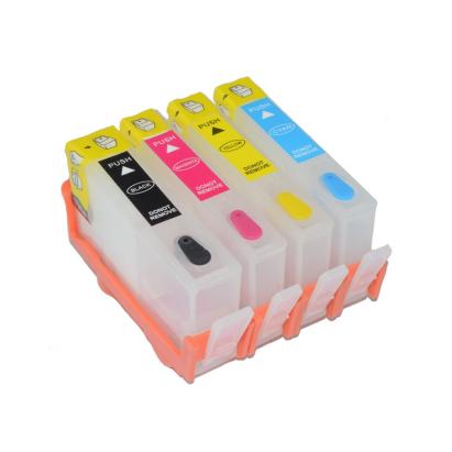 Set cartuse reincarcabile HP 655 cu auto-reset (BK/C/M/Y), compatibile Procart