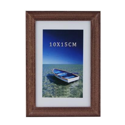 Ramă foto Willa 10x15 cm din lemn, culoare mahon, pentru birou