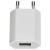 Adaptor priză USB 1A compact, 100–240V, protecție la suprasarcină (alb)