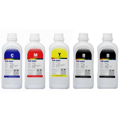 Set cerneală InkMate pentru cartușe reîncărcabile Canon, 5 culori, 1L (2x negru)