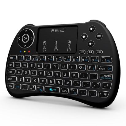 Mini tastatură wireless iluminată cu touchpad pentru TV Box/PC, Rii H9+