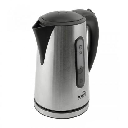 Fierbător electric Home 2200W, 1,7L, gri, perete dublu cu filtru detașabil