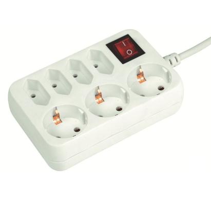 Prelungitor Home cu 7 prize (4 euro + 3 cu împământare), 1,5 m, alb