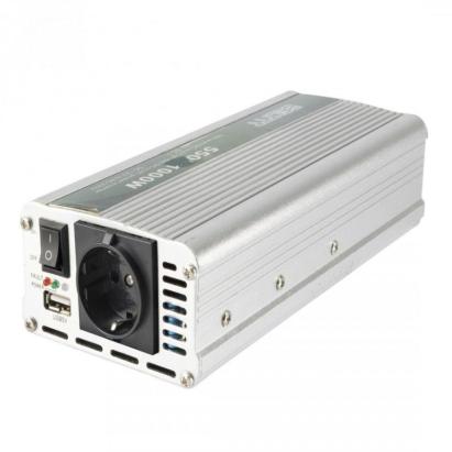Invertor auto 12V DC - 230V AC 1000W continuu, USB, protectii multiple Sal
