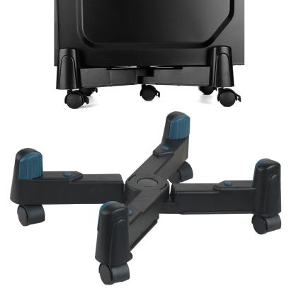 Suport mobil pentru unitate PC ajustabil 8–25 cm, cu 4 roti pivotante, negru