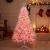 Brad artificial de Craciun roz 200 cm, premium, 12 niveluri, diametru 128 cm