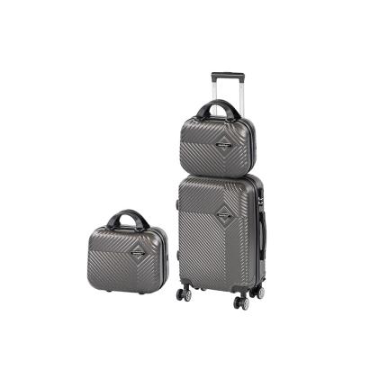 Set valize Leziter TraveLux Pro XII gri, ABS, cabină + bagaj de mână