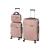 Set valize Leziter TraveLux Pro XVI, 3 piese ABS, auriu roz, roți 360°