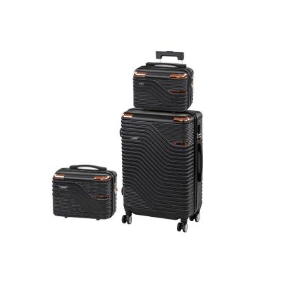 Set valize Leziter TraveLux Urban XIII cu roti, ABS negru, 3 piese