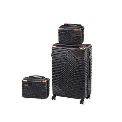 Set valize Leziter TraveLux Urban XIV cu roti 360°, ABS, negru elegant