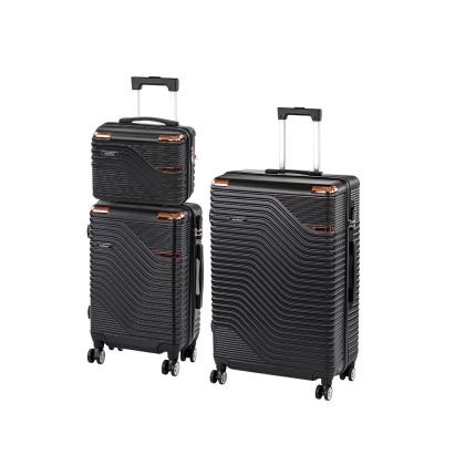 Set valize Leziter TraveLux Urban XIX, 3 piese, ABS, cu role 360°, negru