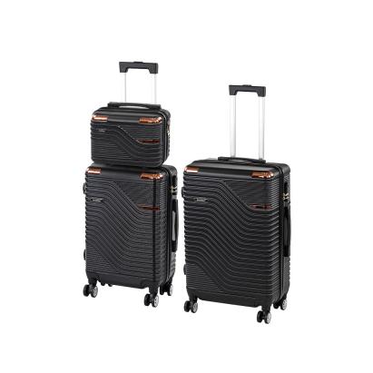 Set valize Leziter TraveLux Urban XV cu roți 360°, ABS, negru (3 piese)