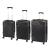 Set 3 valize cu role Leziter TraveLux Urban XXI, ABS, negru (cabina+medie+mare)