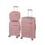 Set 3 valize trolley Leziter TraveLux Voyager IX, ABS, TSA, roz-auriu