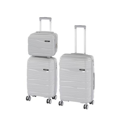 Set valize rulante Leziter TraveLux Voyager VIII, ABS, TSA, gri, 3 piese