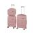 Set 3 valize Leziter TraveLux Voyager VIII, ABS, TSA, aur roz