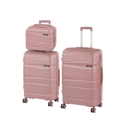 Set 3 valize trolley Leziter TraveLux Voyager X, ABS, aur roz, TSA