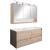 Set mobilier baie Leziter Porto 120 cu lavoar dublu, rauna ulm/sonoma