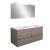 Set mobilier baie Leziter Porto Prime 120 cm, suspendat, ulm Rauna, cu lavoar dublu