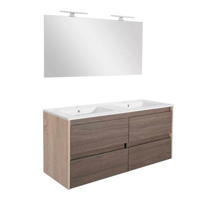 Set mobilier baie Leziter Porto Prime 120 cm cu lavoar dublu, sonoma/ulm Rauna