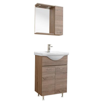 Set mobilier baie Leziter Ruben 55 cu chiuvetă, oglindă și iluminare