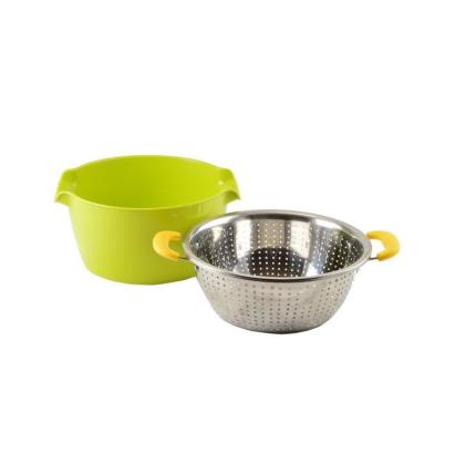Bol strecurător pentru salată 26 cm, 3 L, din inox cu castron plastic