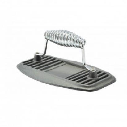 Calcator din fonta pentru carne, cu maner spiralat, pentru gratar si tigaie