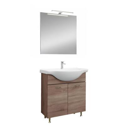 Set mobilier baie Leziter Ruben Prime 75 cu lavoar ceramic si oglinda