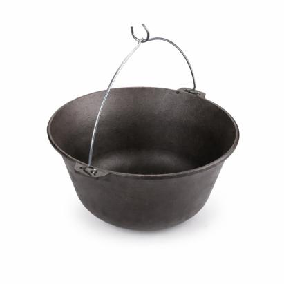 Ceaun din fontă naturală 10,8 L (37,5 cm) cu toartă, pentru gătit la foc