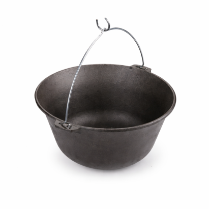 Ceaun din fontă 16 litri, cu toartă, pentru foc deschis și aragaz pe gaz