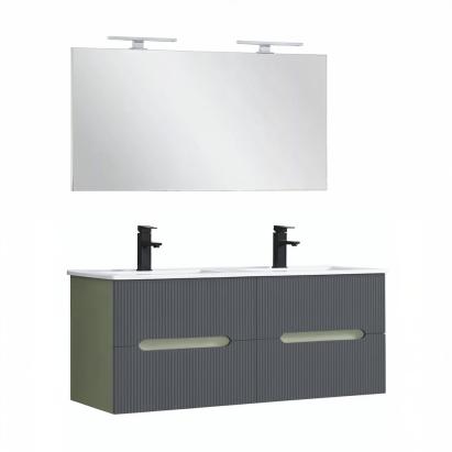 Set mobilier baie Leziter Trent 120 cm cu lavoar ceramic și oglindă 120x60