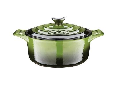 Cratiță din fontă emailată cu capac, 26 cm, 5 L, verde (La Cuisine)