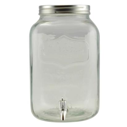 Dozator de băuturi din sticlă cu robinet, 8 L, pentru limonadă și punch