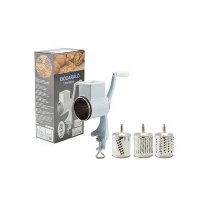 Mașină manuală de măcinat nucă, brânză și semințe, cu 3 site interschimbabile