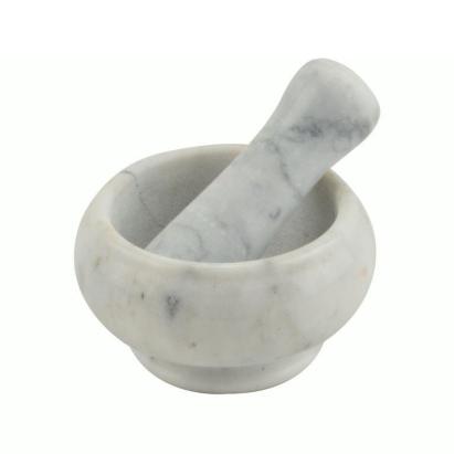 Mojar cu pistil din marmură naturală pentru condimente, 9 cm, Perfect Home