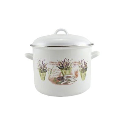 Oală emailată cu capac 24 cm, 8,6 L, pentru toate tipurile de plite