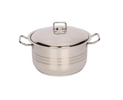 Oală din inox 54L 18/10 cu capac din inox și fund triplu, pentru inducție