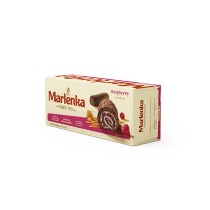 Ruladă Marlenka cu miere, cacao și zmeură, 300 g – desert fin cu cremă