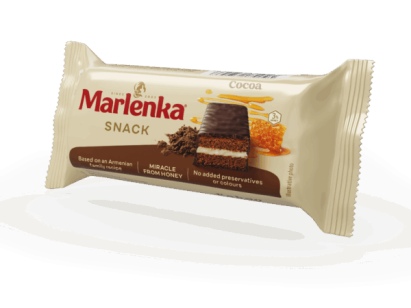 Snack Marlenka cu miere si cacao 50g – desert rapid cu gust intens de cacao