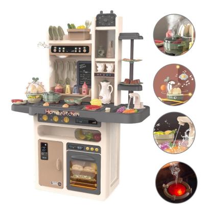 Bucătărie pentru copii cu 65 piese, abur rece, lumini, sunete și circuit de apă, 93,5 cm