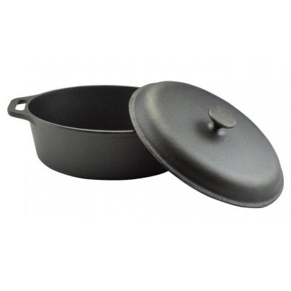 Tavă din fontă cu capac, 36 cm, 7,5 L – pentru rață și fripturi suculente